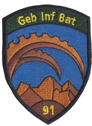 Bild von Geb Inf Bat 91 braun Badge ohne Klett